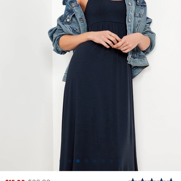 NWT OLD NAVY Fit & Flare Cami Midi DRESS Color: In The Navy - Picture 2 of 7